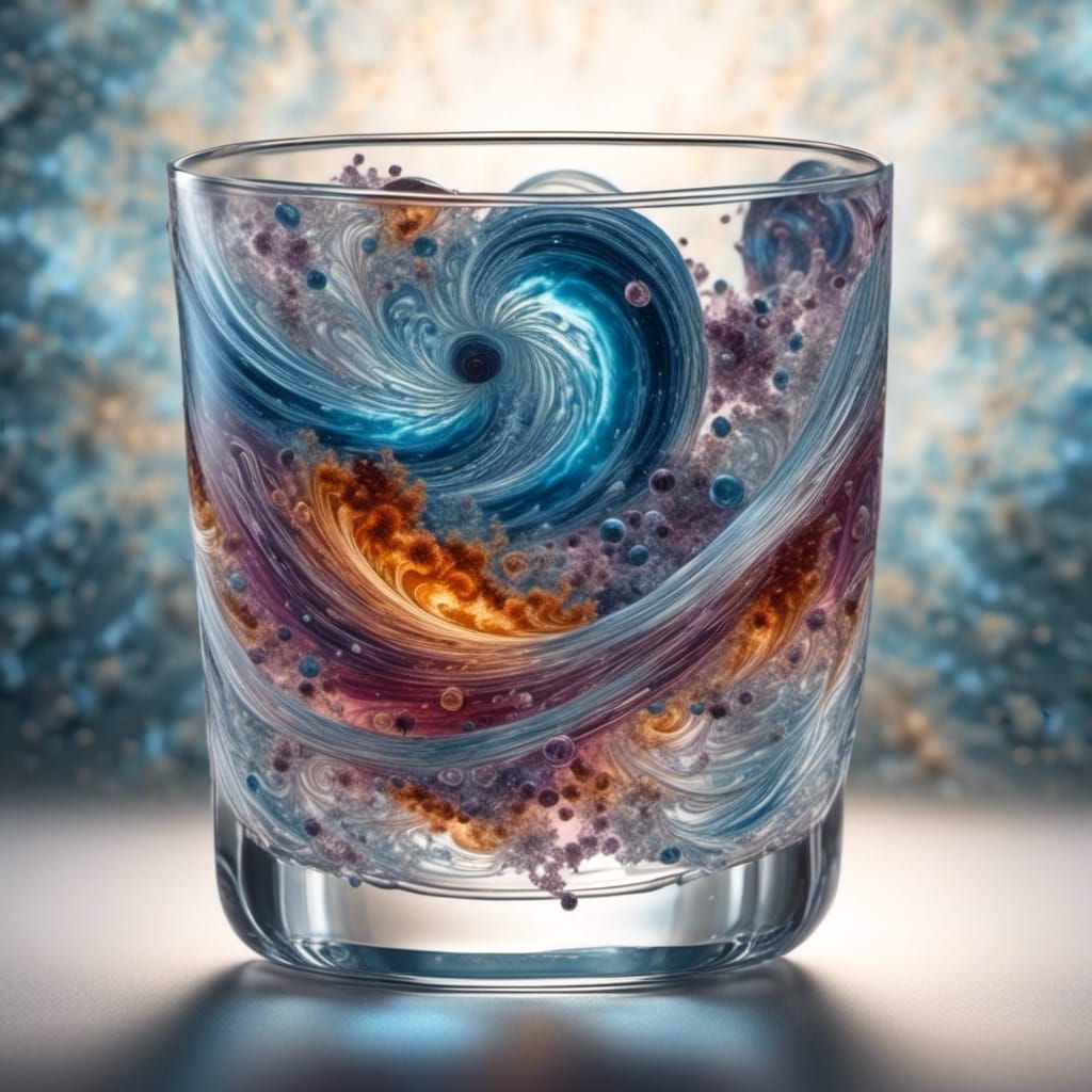 <lora:PanGalacticGB:1.0> Galaxy big bang universe inside an ice cube, in a glass of scotch, pan Galactic gargle blaster by sci-fi 