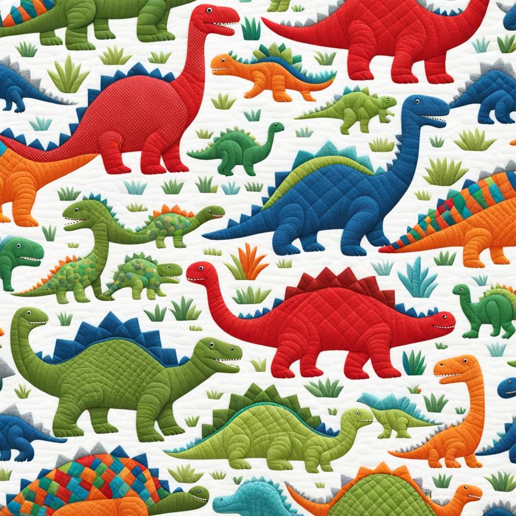 Quilted dinosaurs