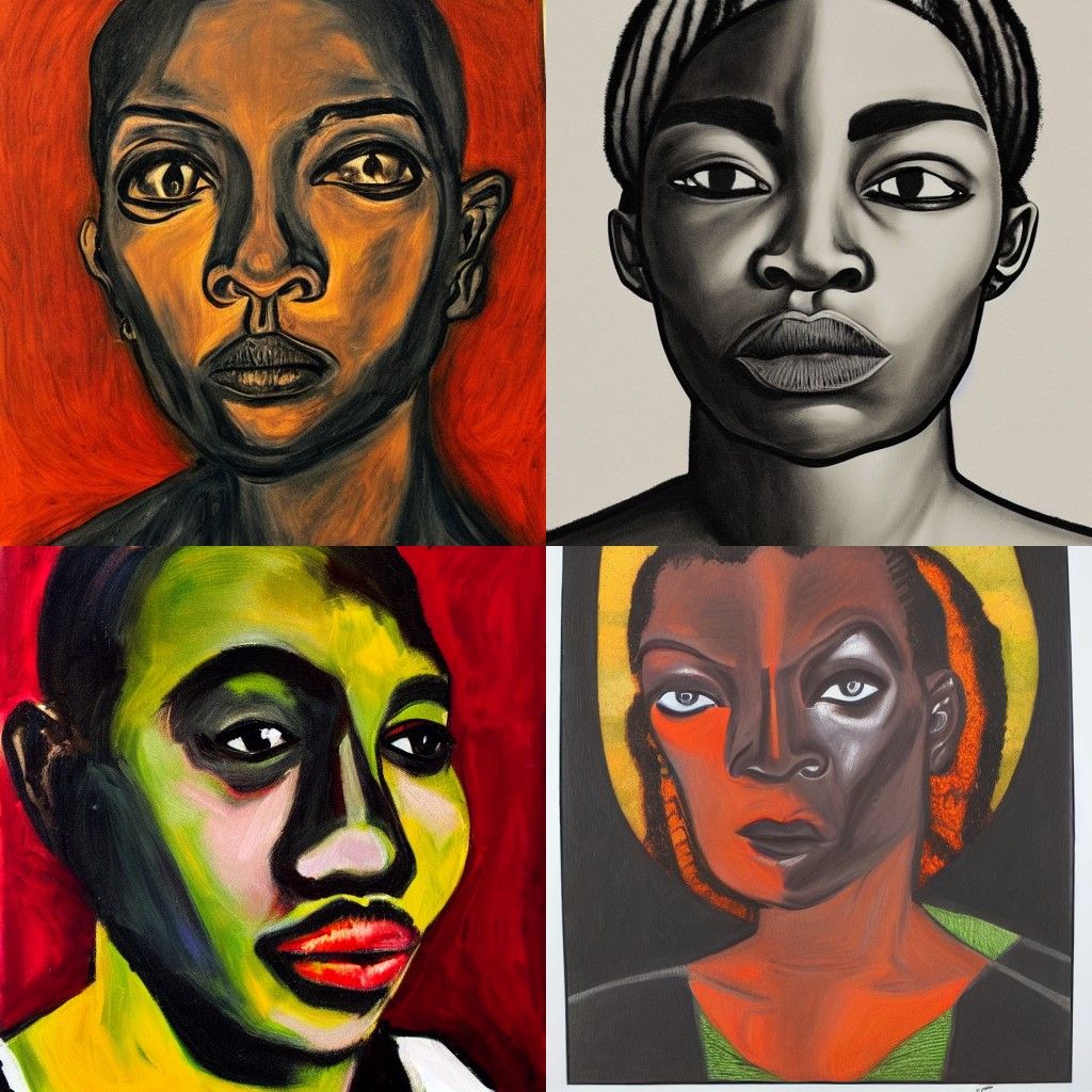 A portrait in the style of Black Arts Movement