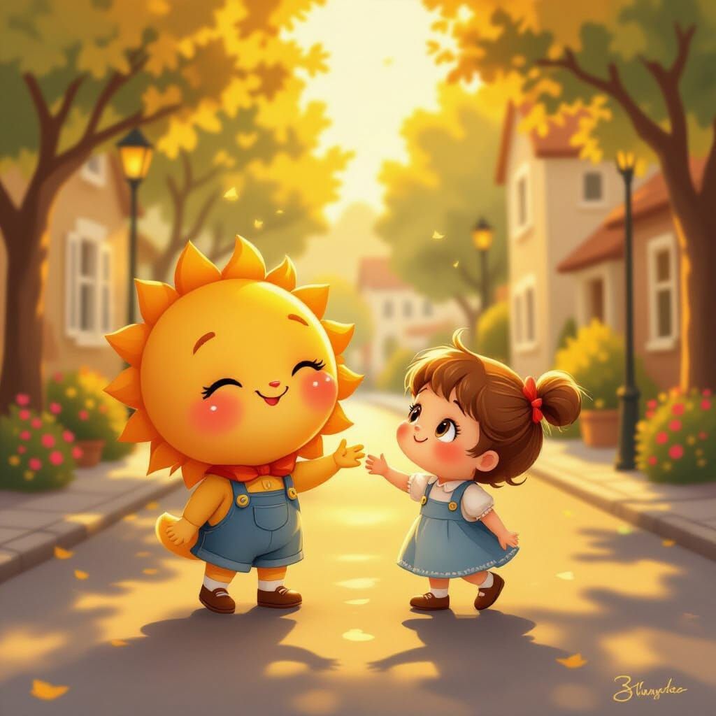 Smiling Sun Winks at Hand in Golden Hour