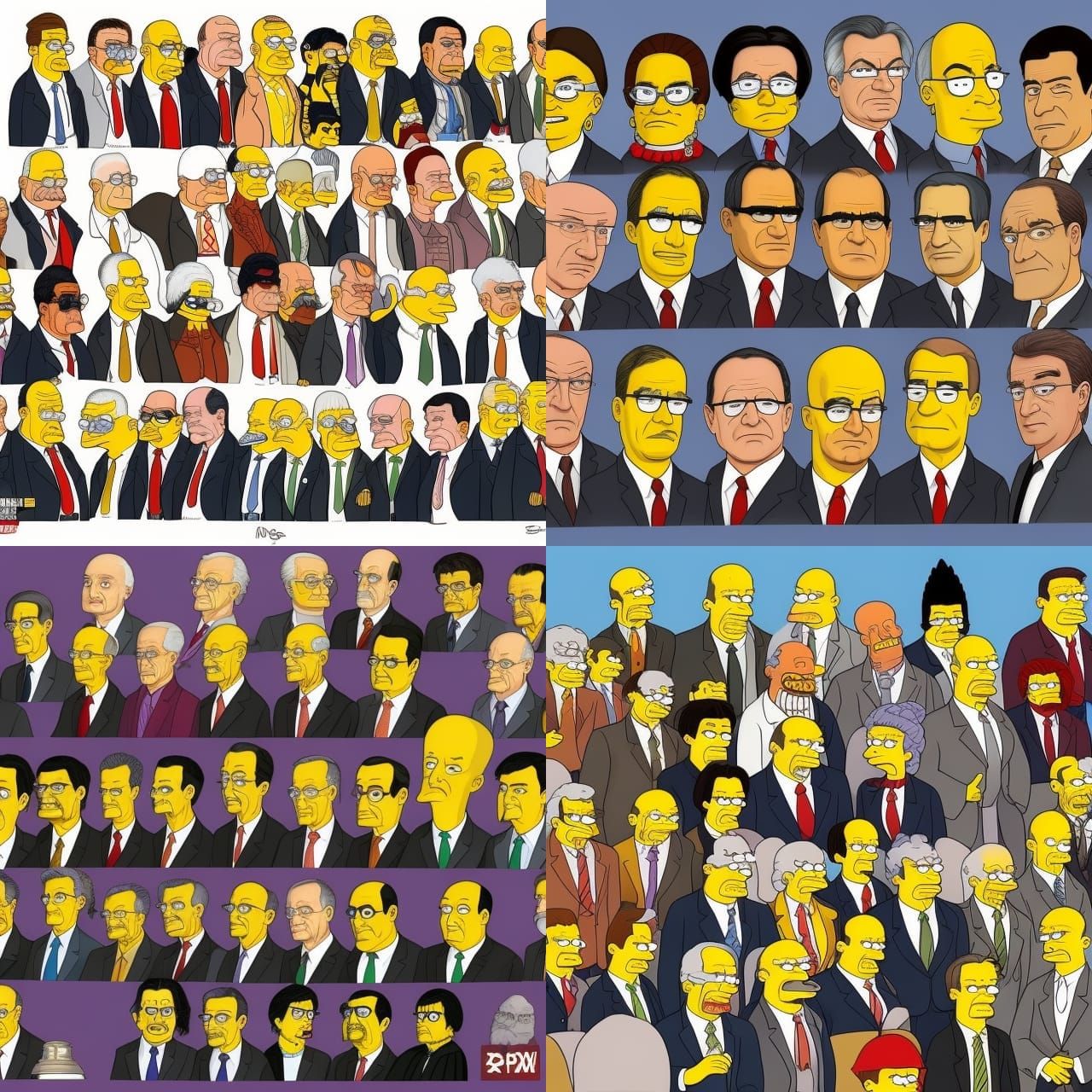 The nine Supreme Court Justices in the style of The Simpsons - AI ...