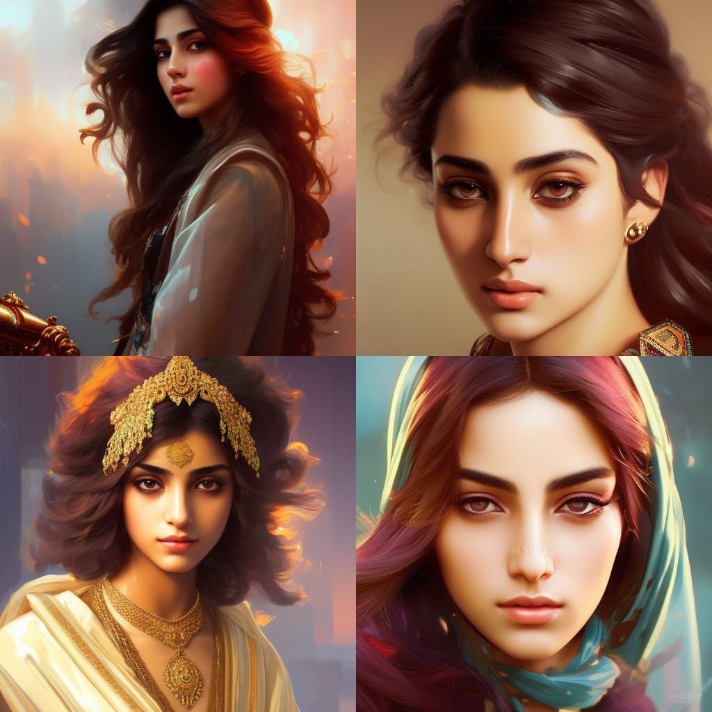 Persian teenage girl - AI Generated Artwork - NightCafe Creator