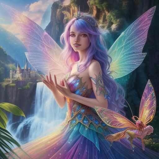 Amazingly Stunningly Beautiful colorful fancy fantasy fairy with ...