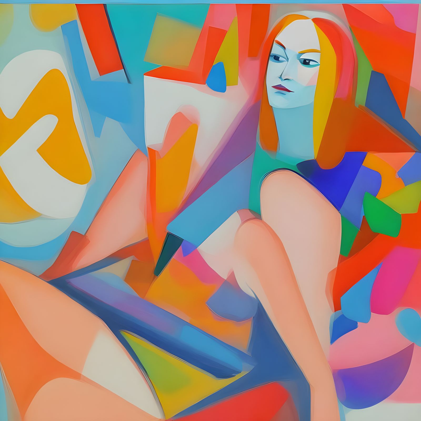 Married Woman trolling online abstract art complementary col...