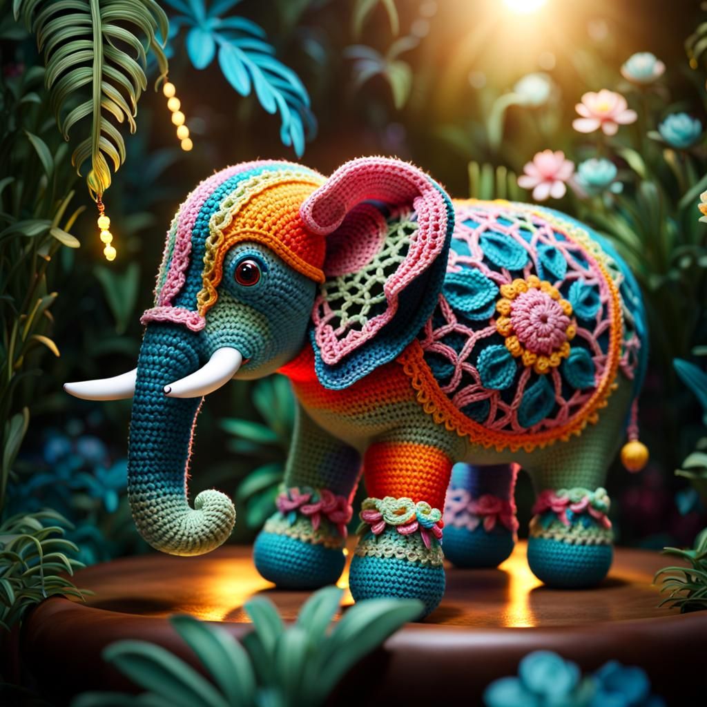 crochet elephant  by @Vaclava
