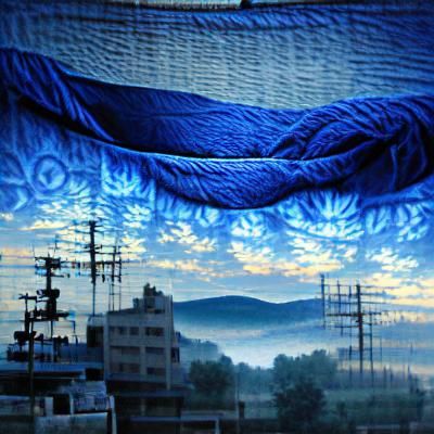 Blue morning tapestry