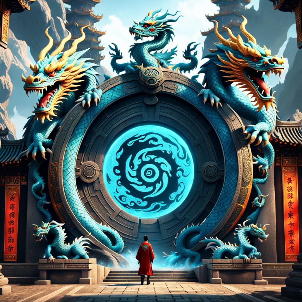 Portal technology with Chinese dragons