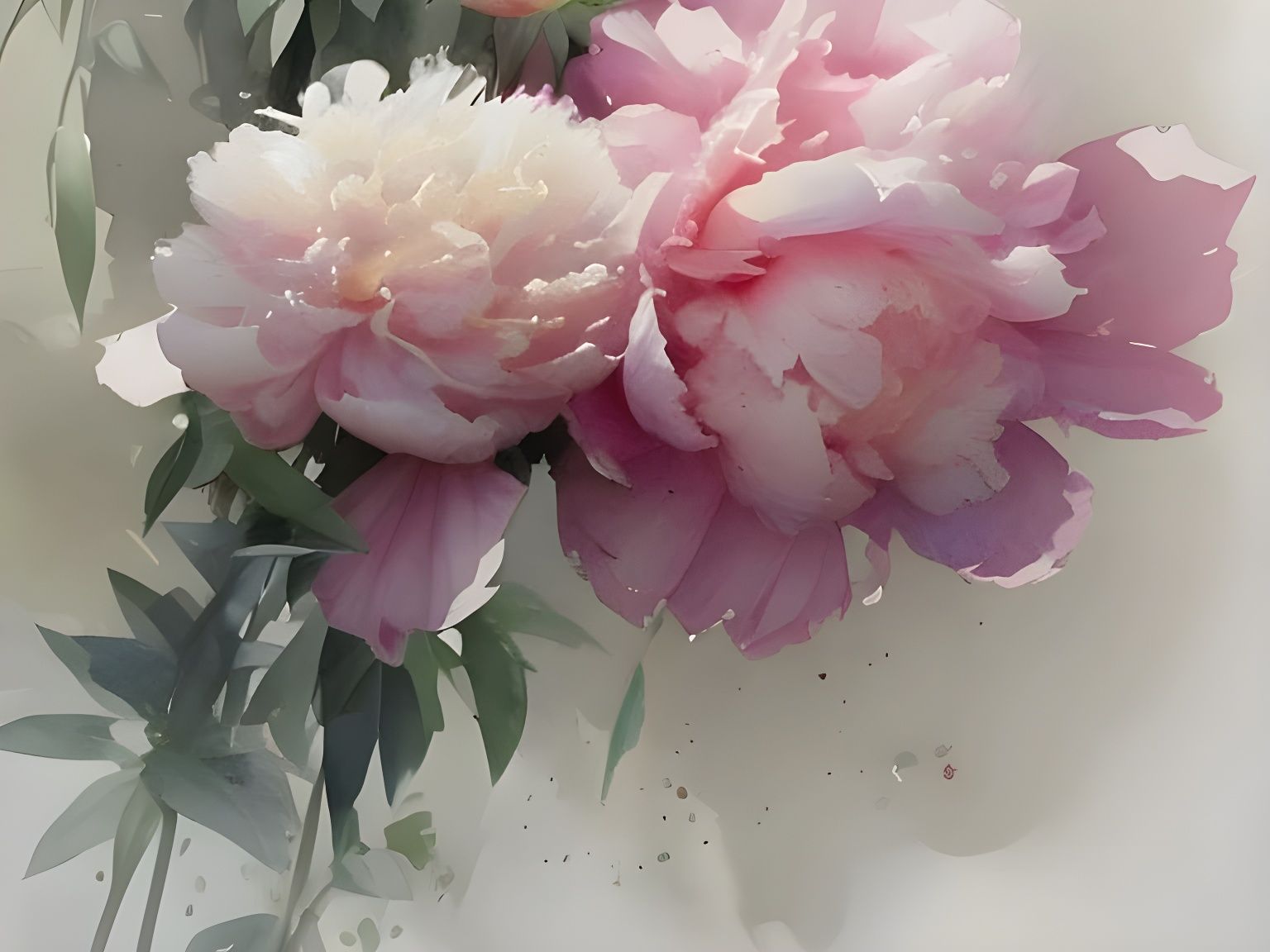 watercolor peonies - AI Generated Artwork - NightCafe Creator