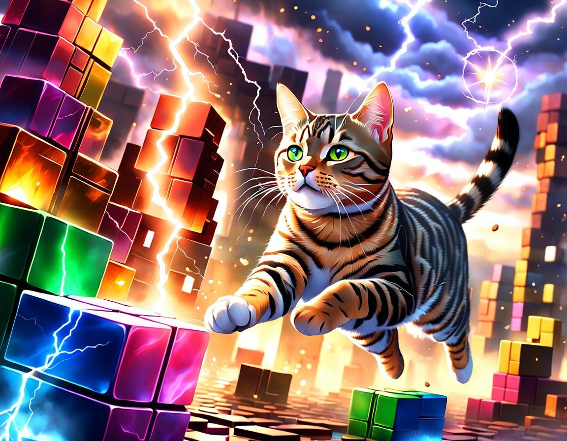 Tetris Cats - AI Generated Artwork - NightCafe Creator