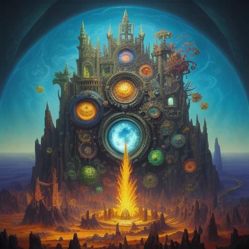 Electronic Monster Elf Temple in Prehistoric Universe