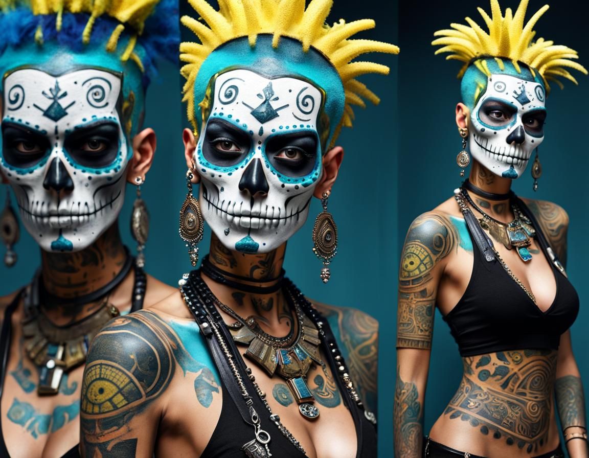 Apocalyptic Tribal Spongebob Warrior in Dark Fantasy