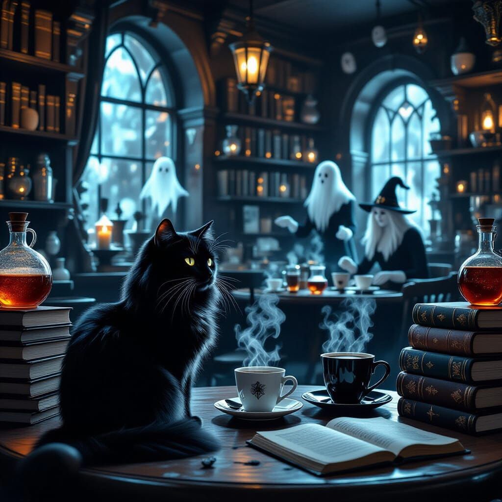 Black cat cafe  by @Signorina