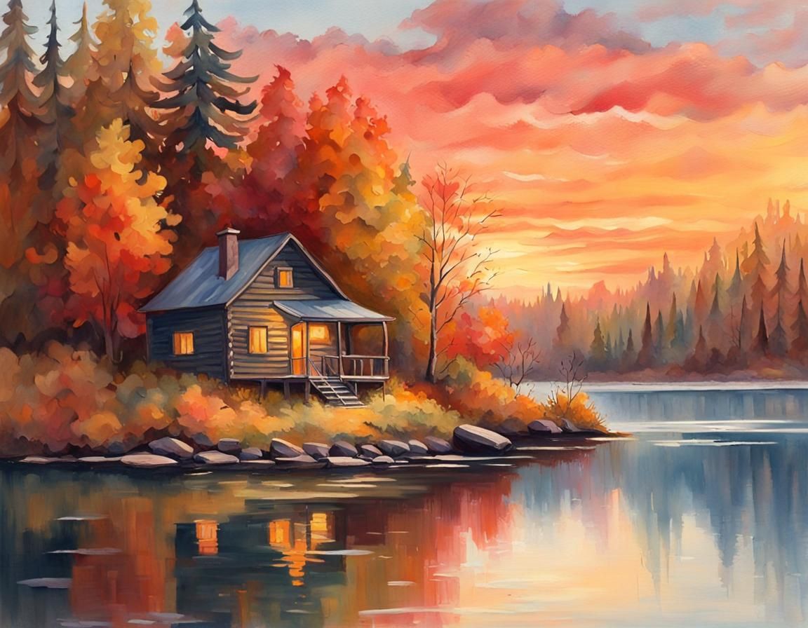 Lakeside Cabin  by @Darth_Ennui