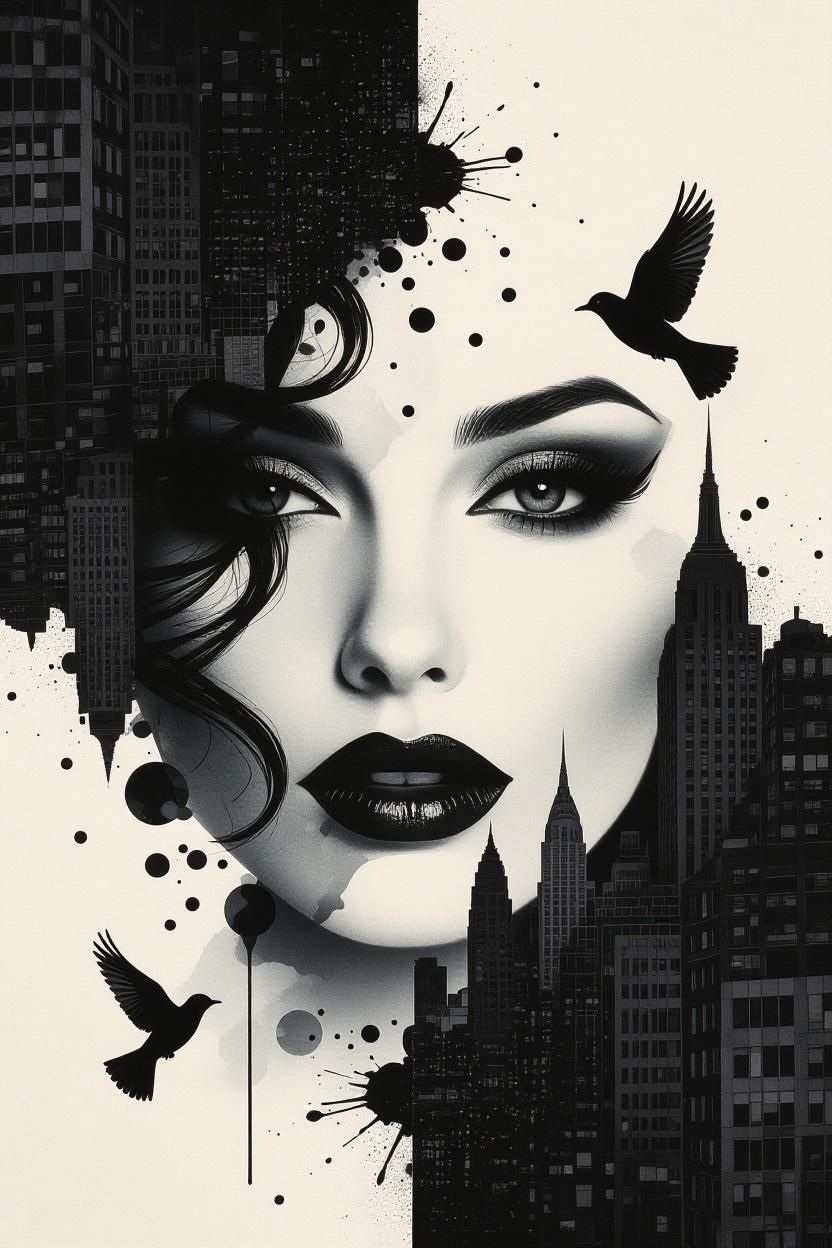 Ink splatter portrait