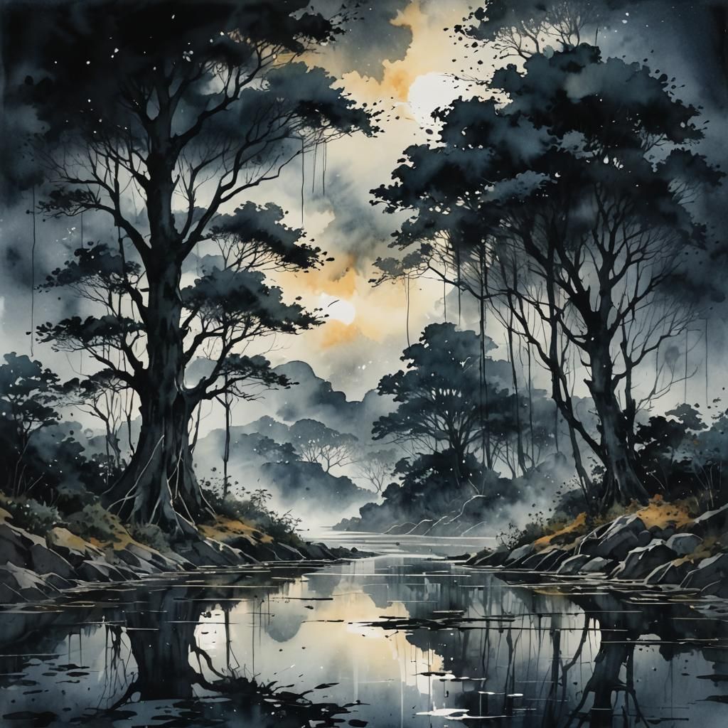 Sojourning through the Dark Woods  by @Tribu