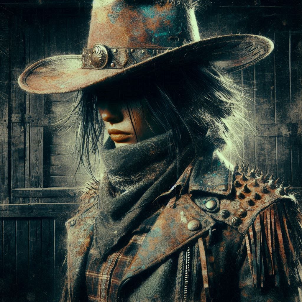 Cowgirl impasto portrait