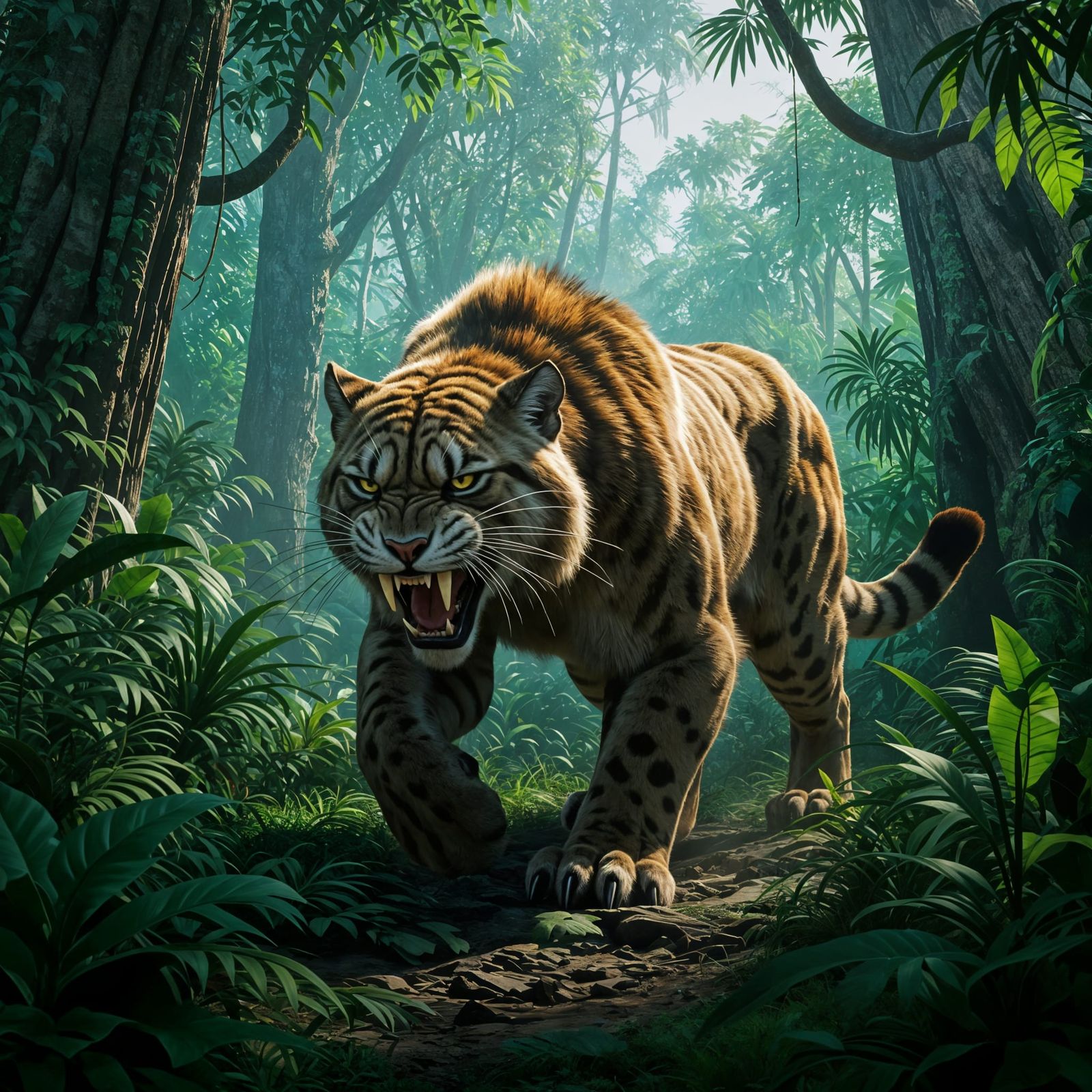 Saber-Toothed Cat.  by @TeeSpect