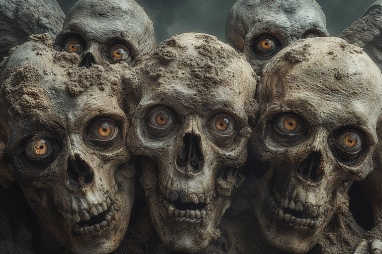 Terrifying gargantuan humanoid skeletal seraphim looking rig...