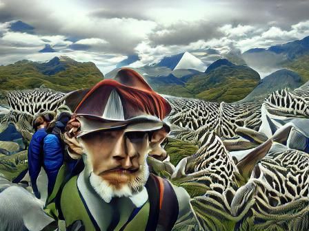 Trekking in the highlands, artwork by Escher