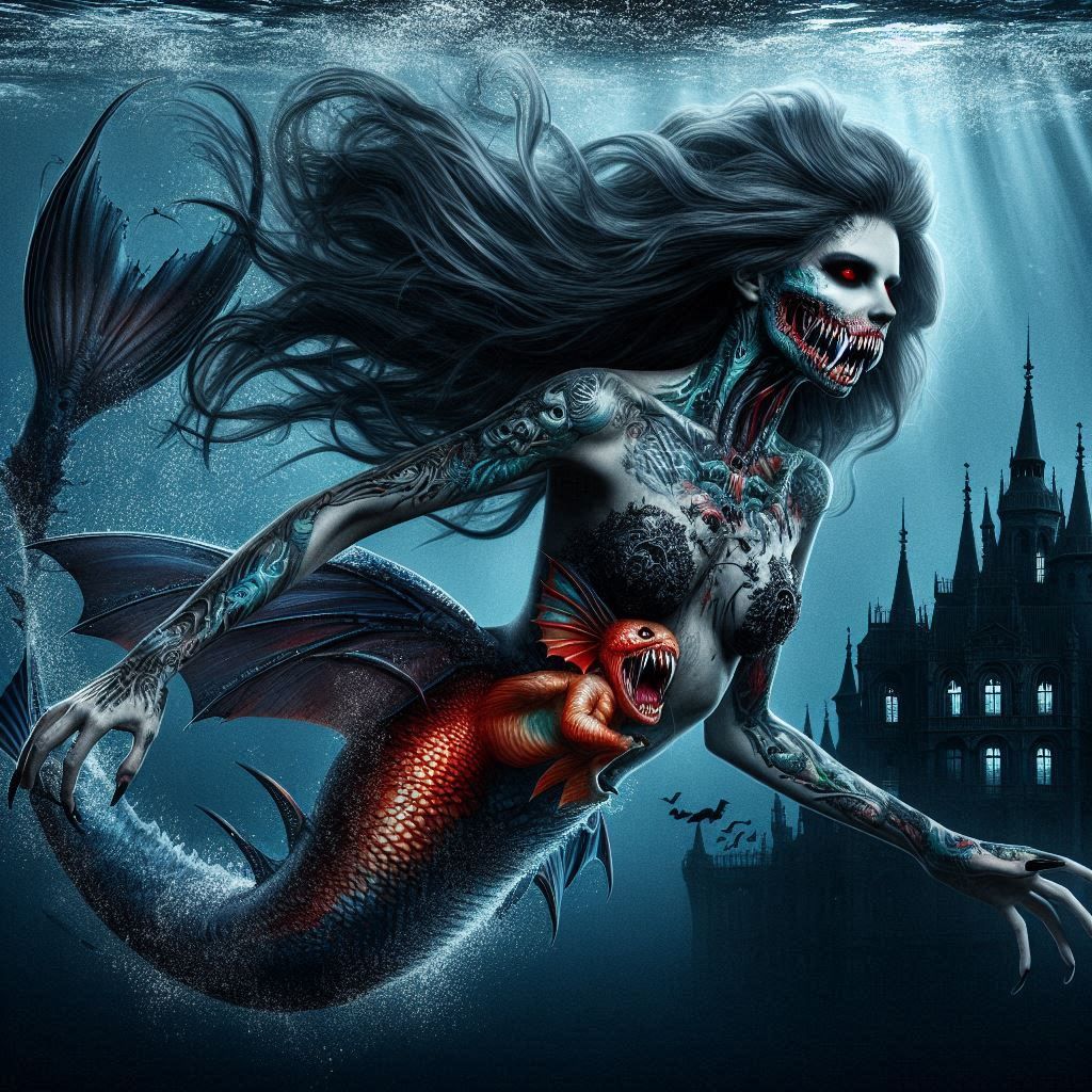 vampire mermaid (with some kind of baby??)