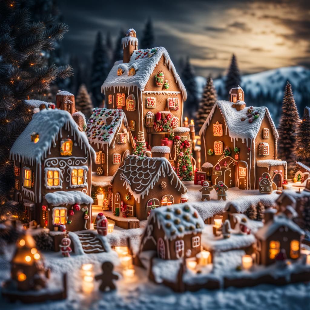 Gingerbread village  by @Xal