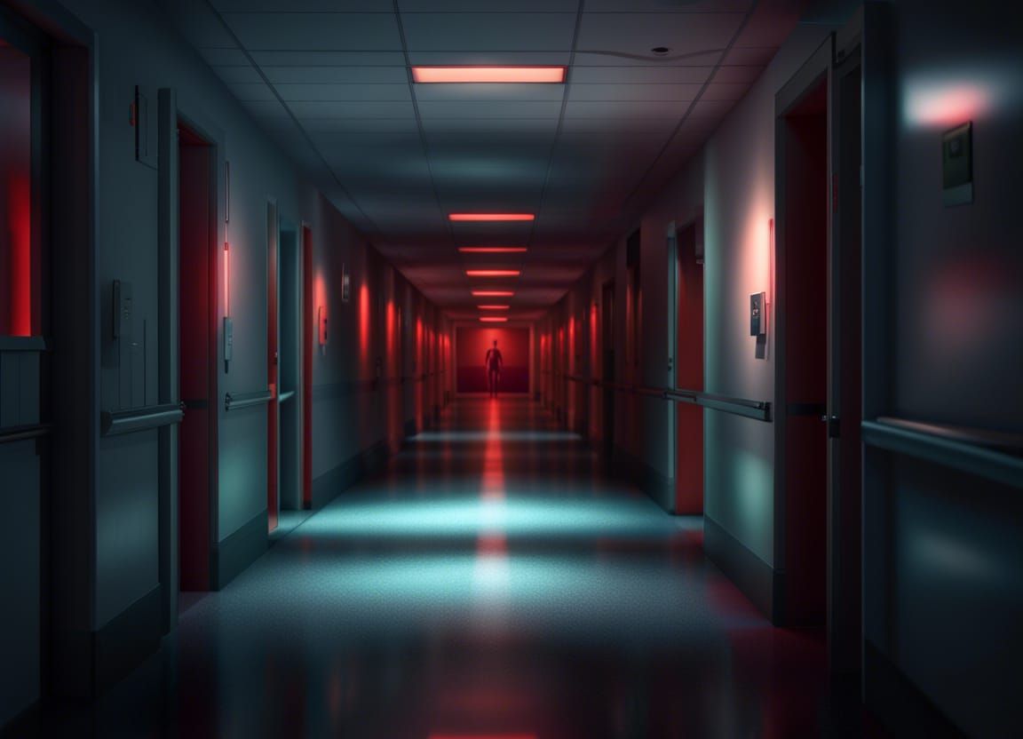 Liminal Hospital Hallway #2 - AI Generated Artwork - NightCafe Creator