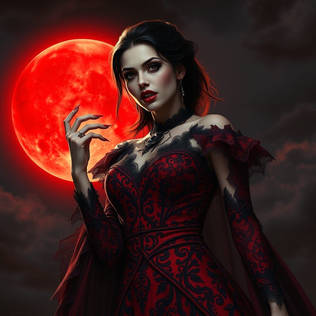 Lady of the Night in Red