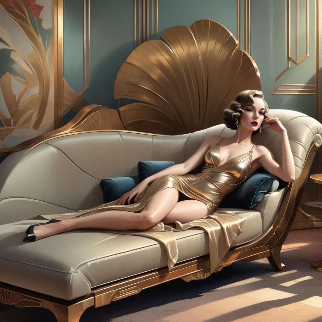 Opulent art deco, smooth textures, Digital painting, Artstat...