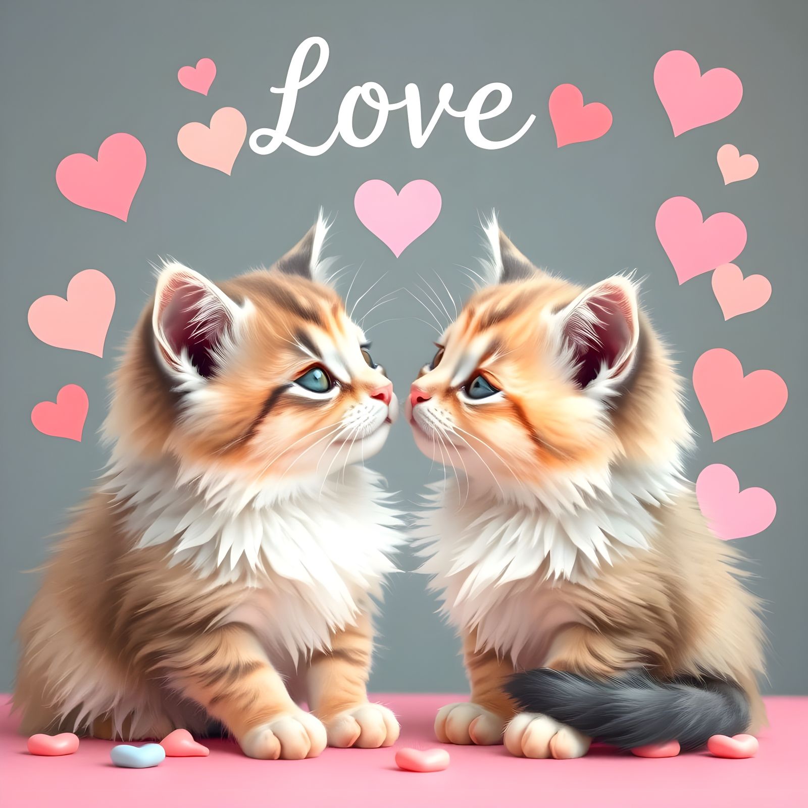 Cats in Love, two pictures