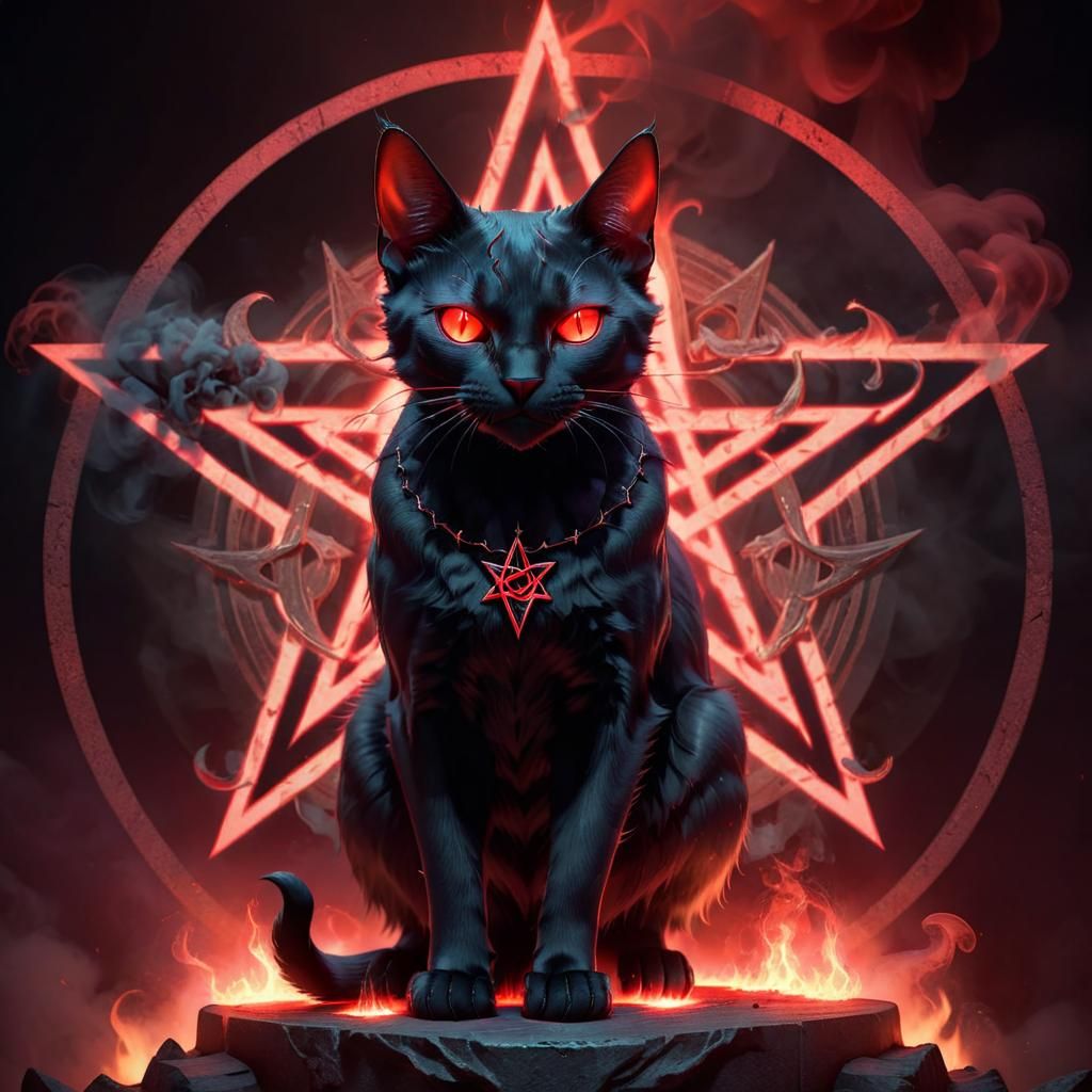 Evil Black Cat v2 - AI Generated Artwork - NightCafe Creator