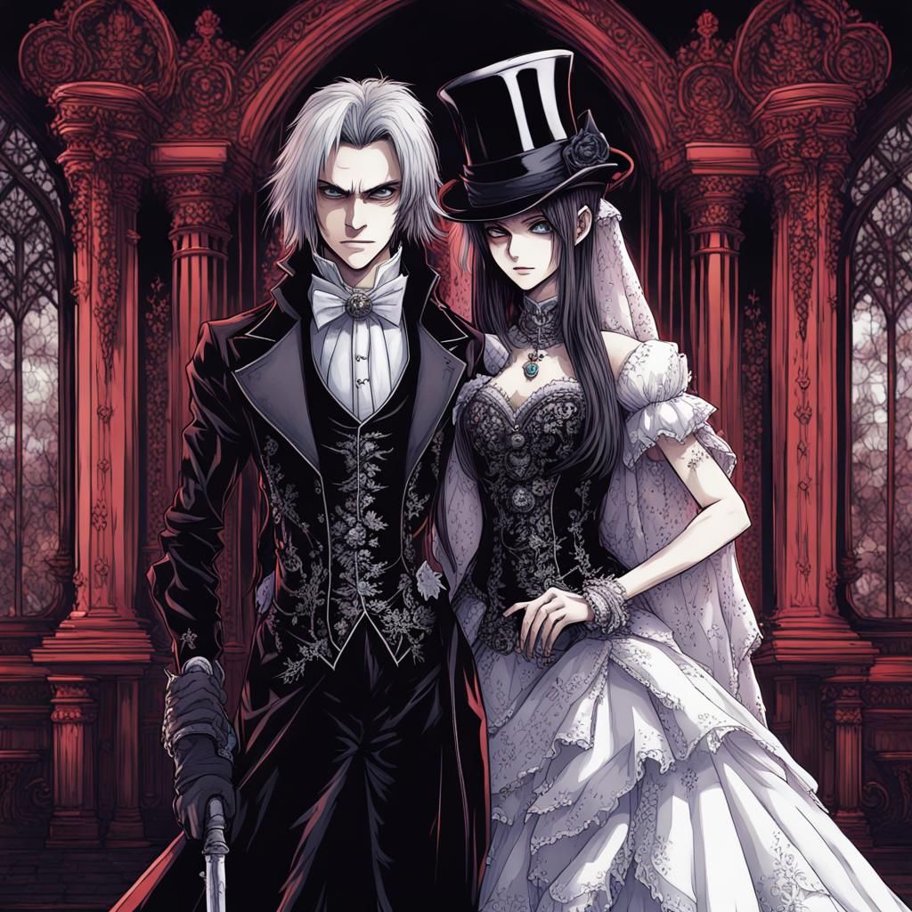 Ultra detailed illustration of a deadly bride and groom, inspired by ...