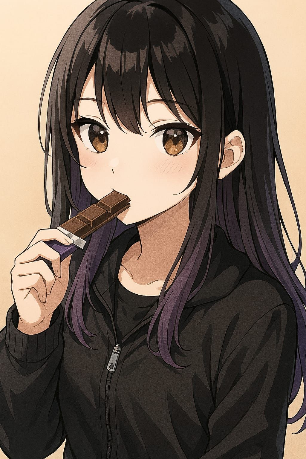 Yuri eating a chocolate bar 😋🍫