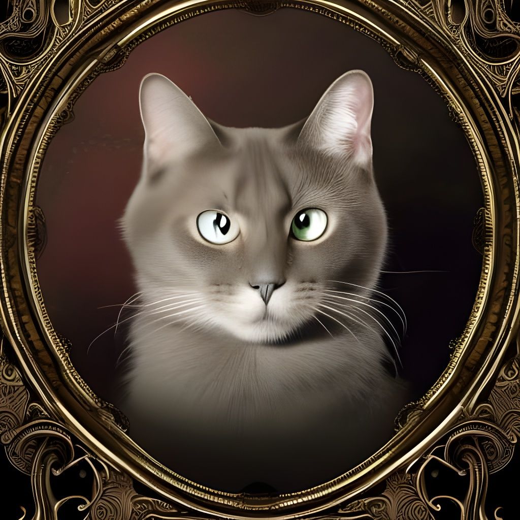 beautiful Majestic Victorian cat, chroma color