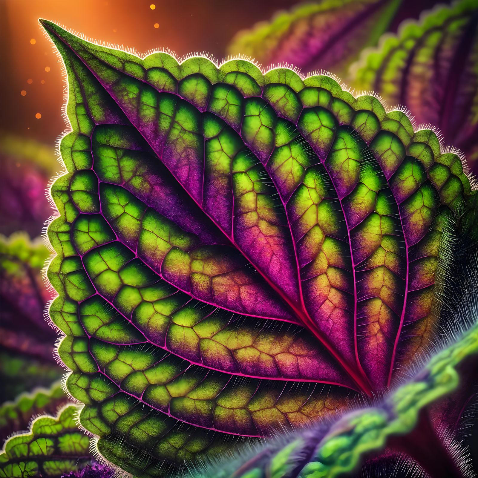 Macro Painted Nettle (Plectranthus Scutellarioides, Formerly...