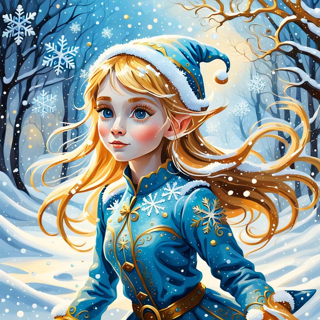 Made-up RPG Characters: Snow elf girl