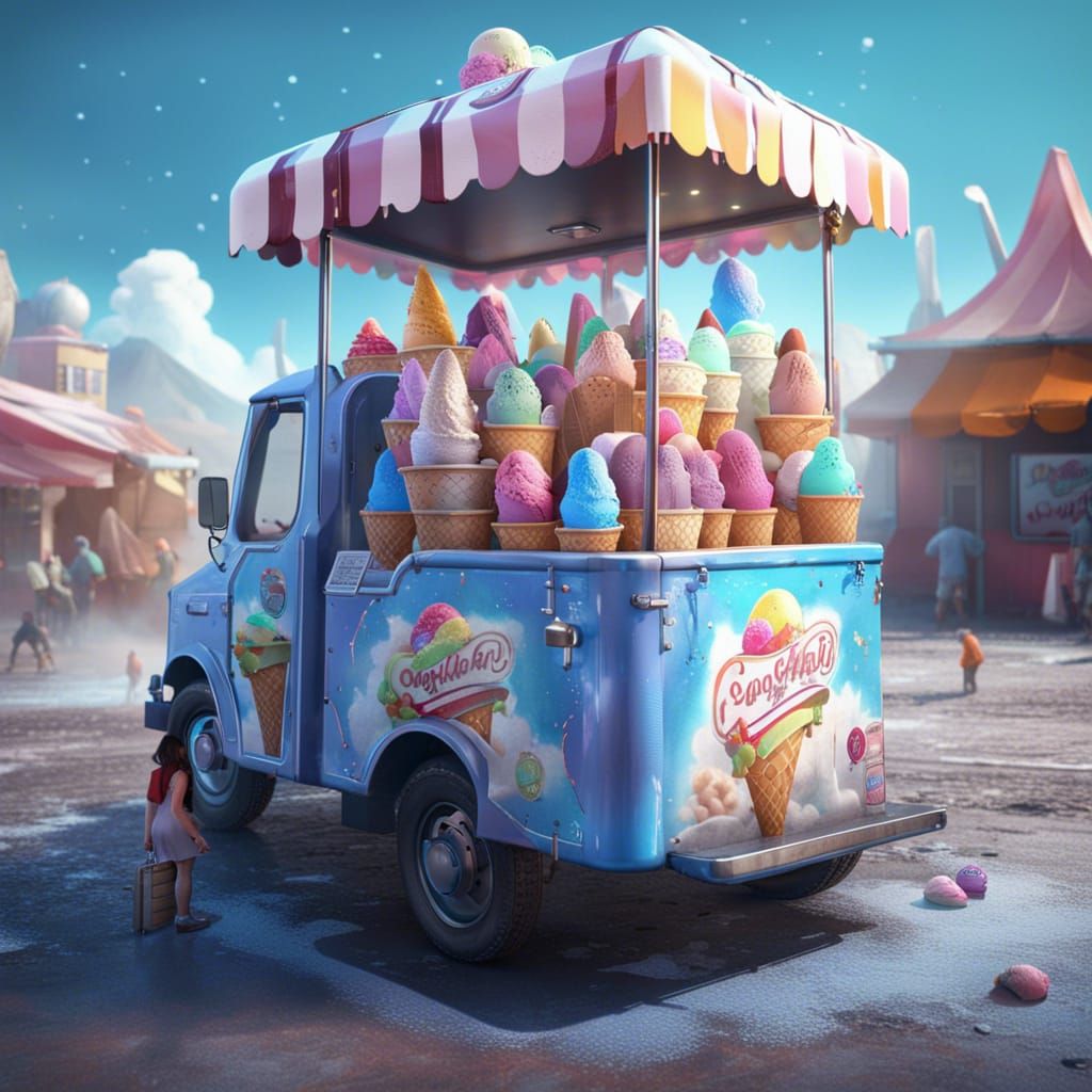 Compact ice cream making backpack, ice cream man vending ice...