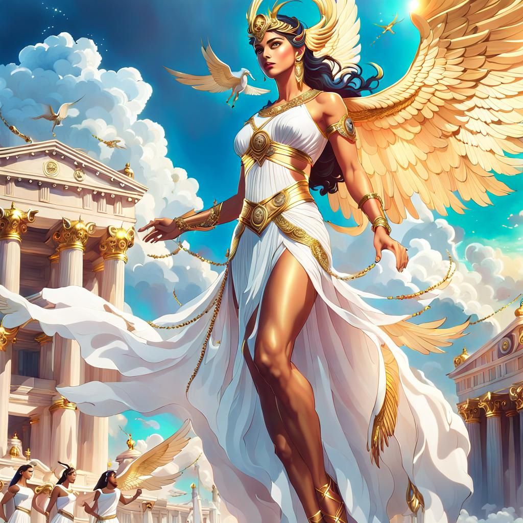 Goddess Athena Of The City Of Olympus - AI Generated Artwork ...