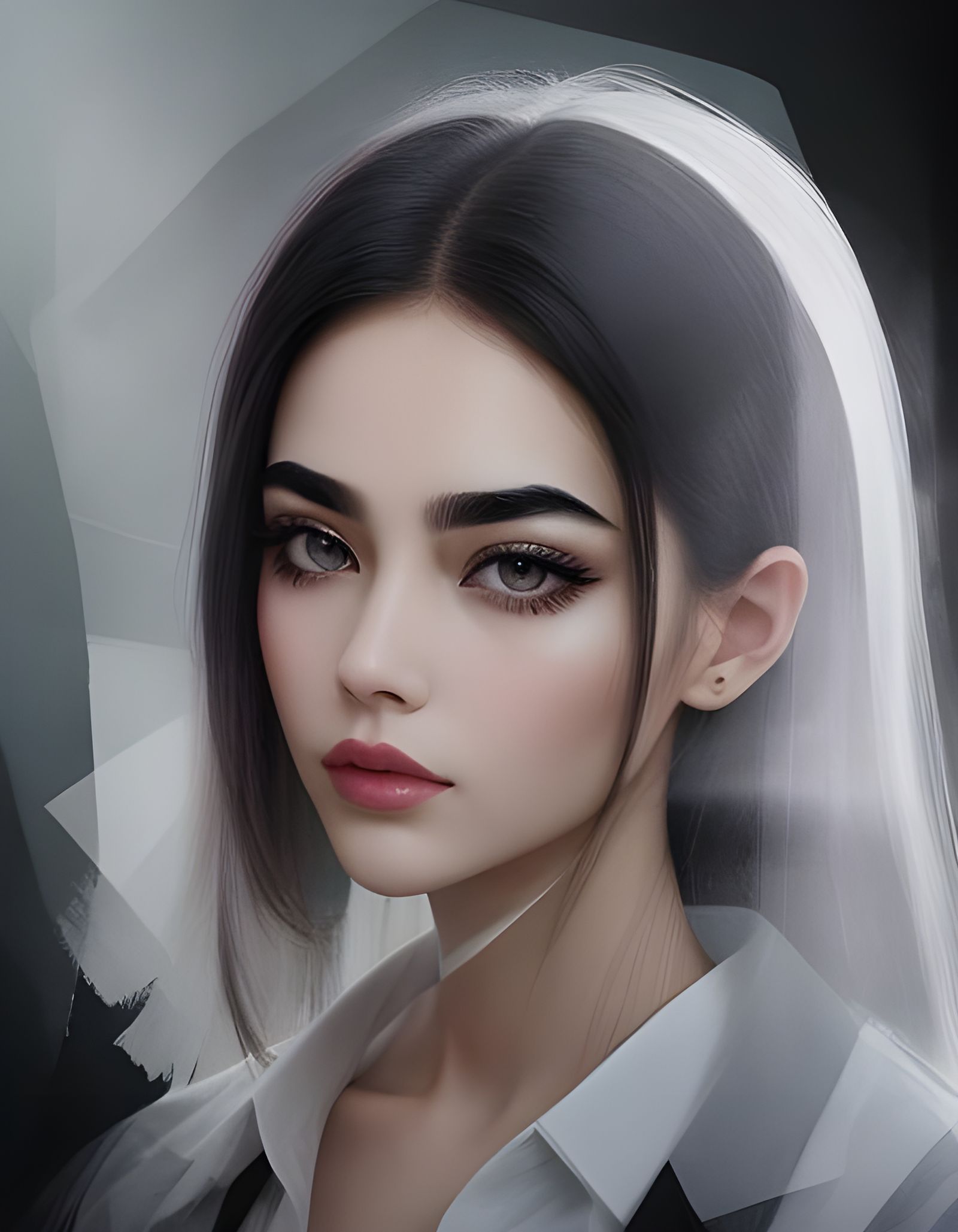 Double Exposure Art: Exaggerated Eyebrows