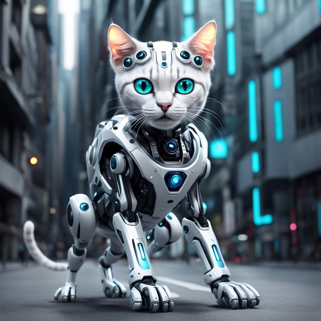 Cyber pet cat   by @Mommakuma