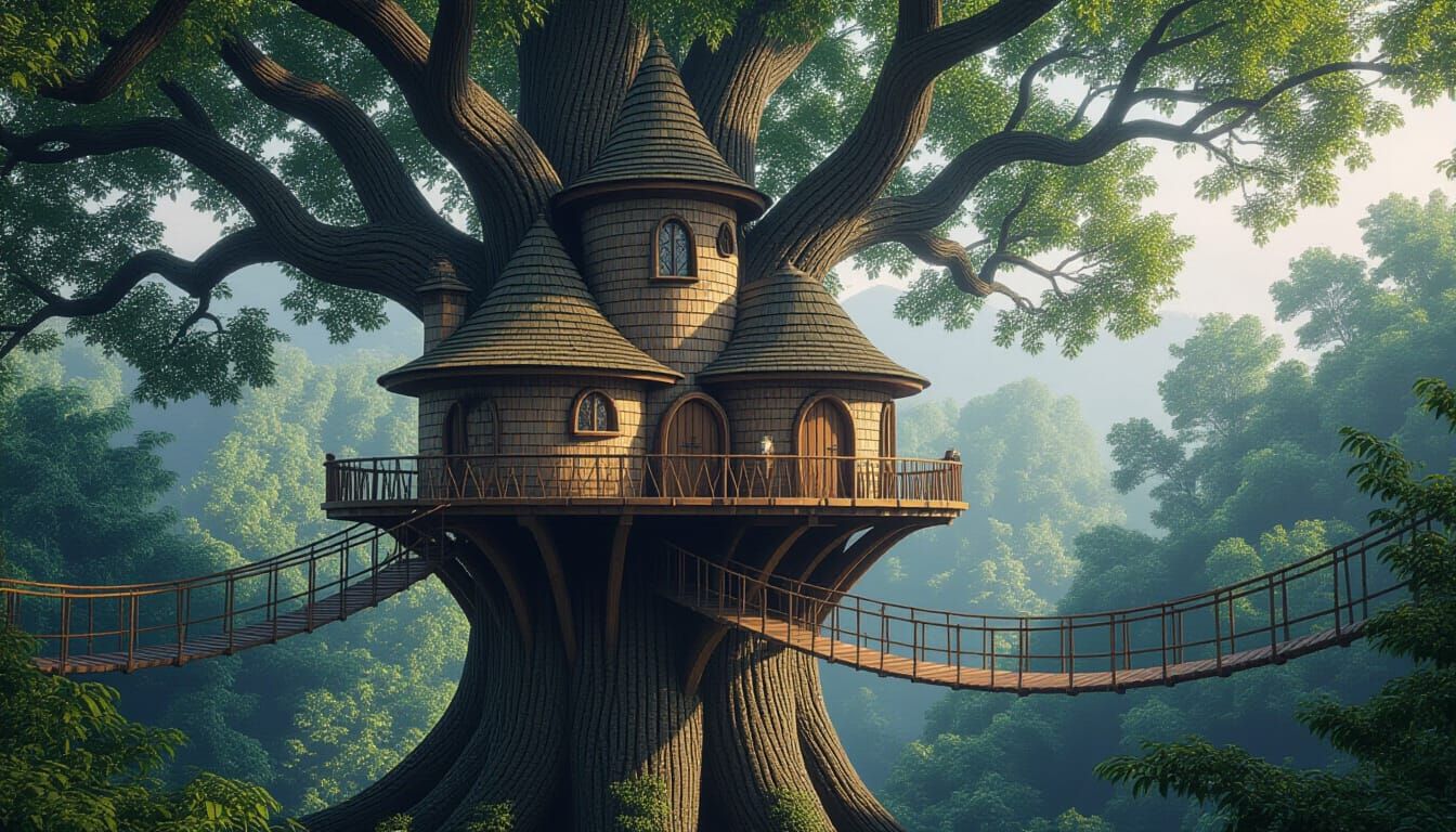 fancy round treehouse