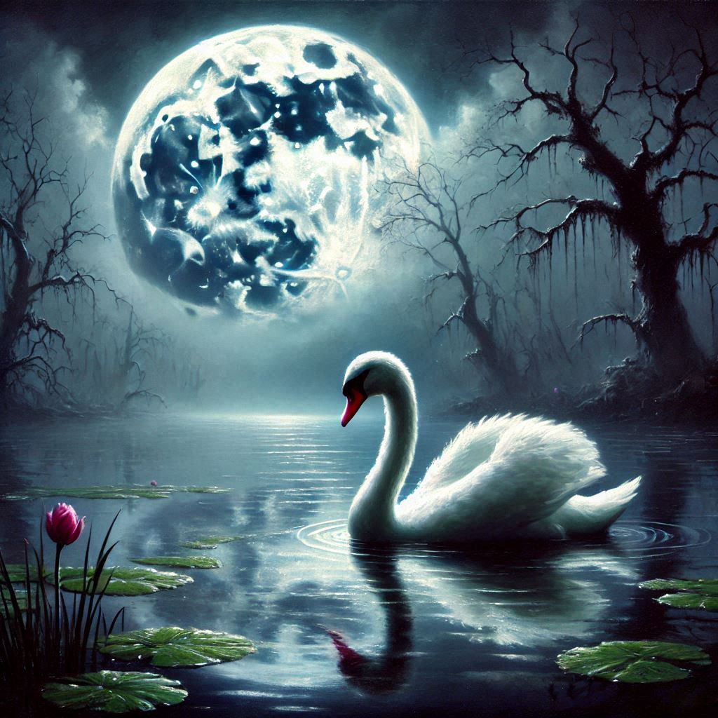 Swan in the Moonlight
