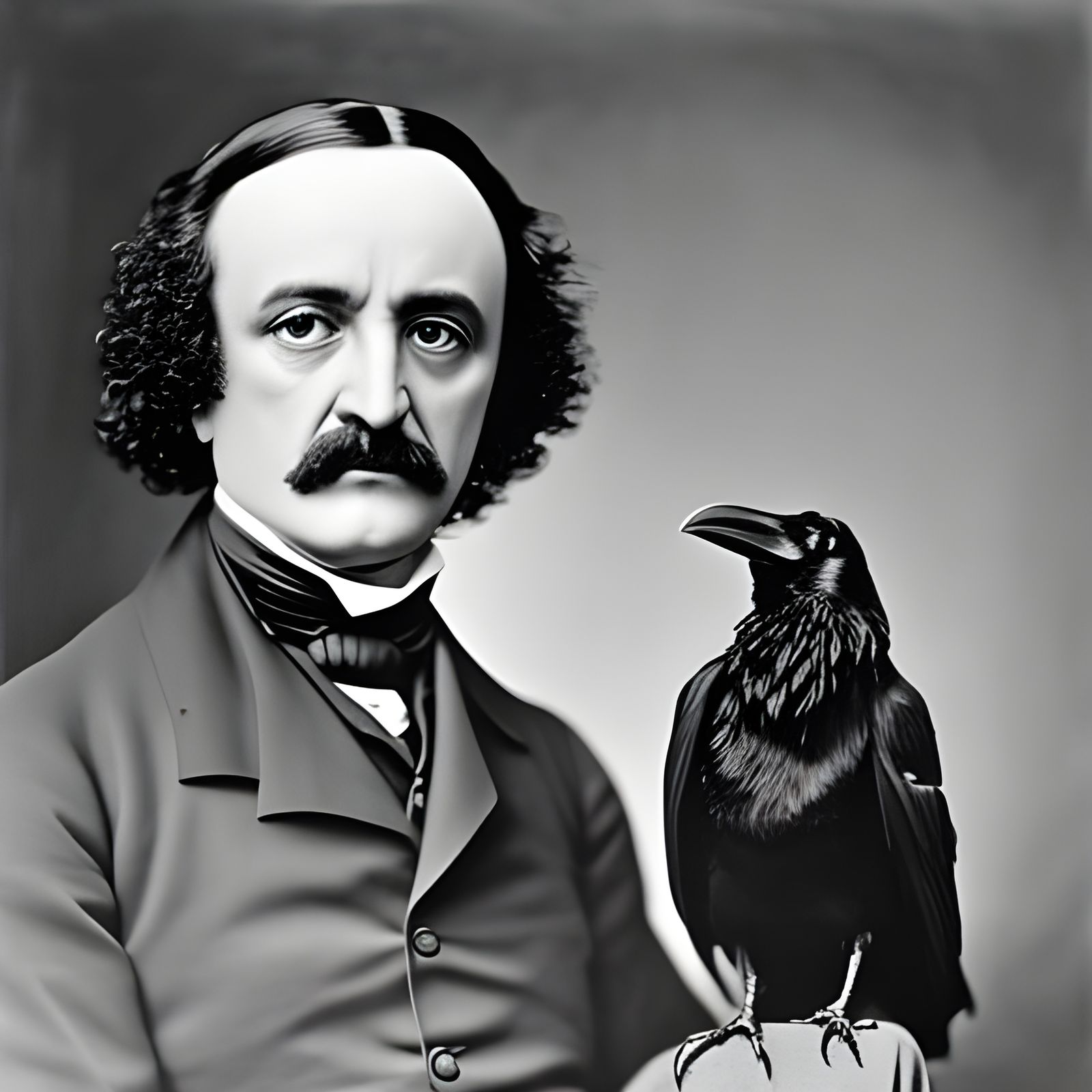 Edgar Allan Poe and The Raven AI Generated Artwork NightCafe Creator