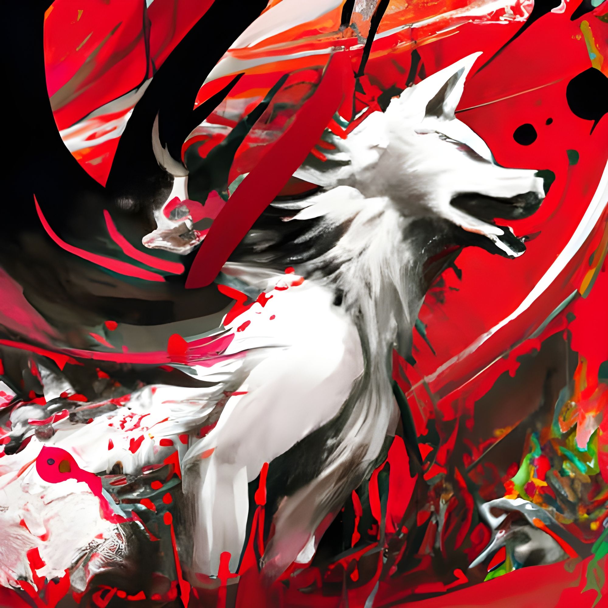 Premium Vector  The orange demon wolf in a fantasy forest japanese anime  cartoon digital art style illustration
