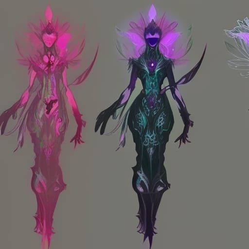 many-eyed sylvari mesmer concept art gw2 minimalism abaddon