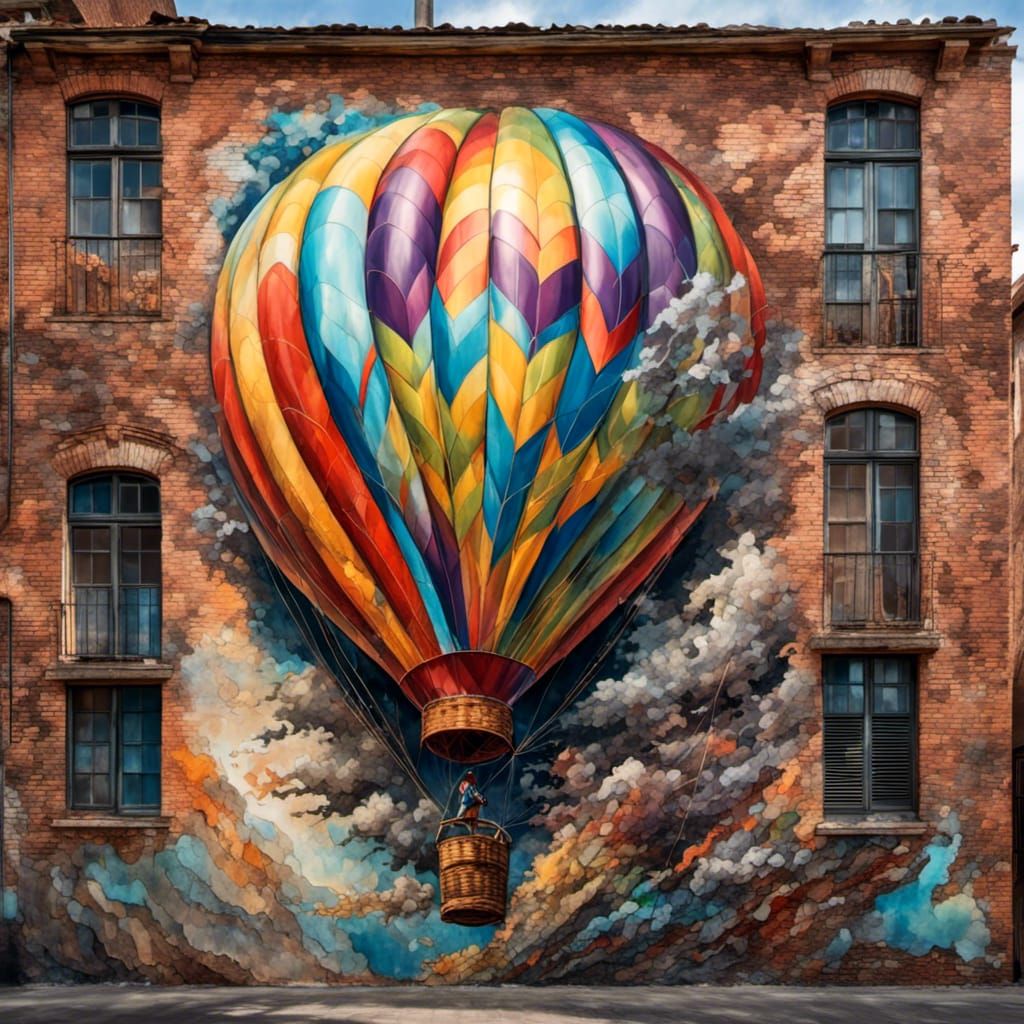Urban Street Art: Hot Air Balloon   by @Sharon B