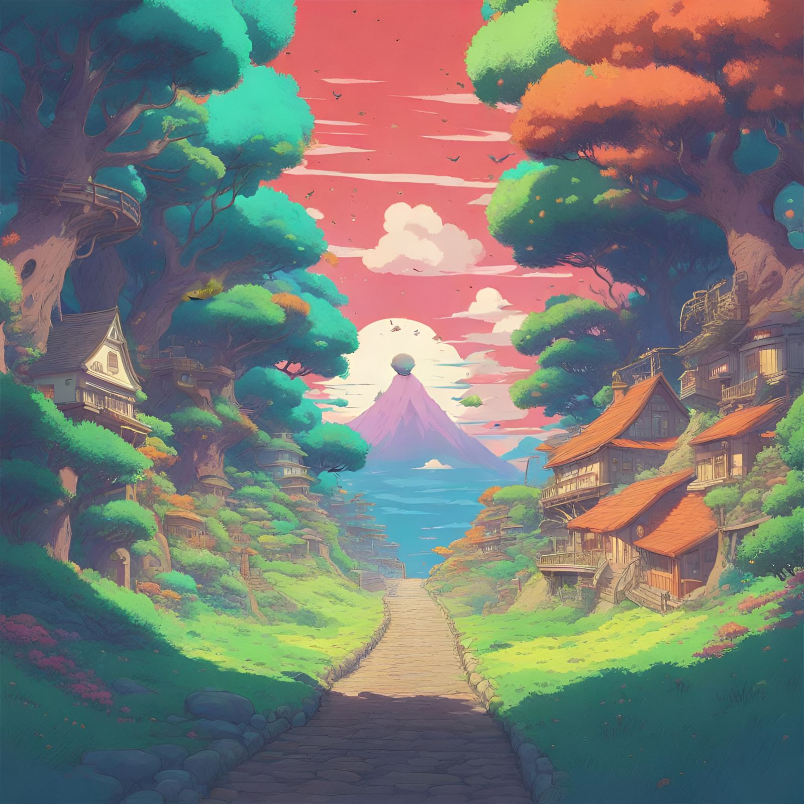 Studio Ghibli split-complementary colors