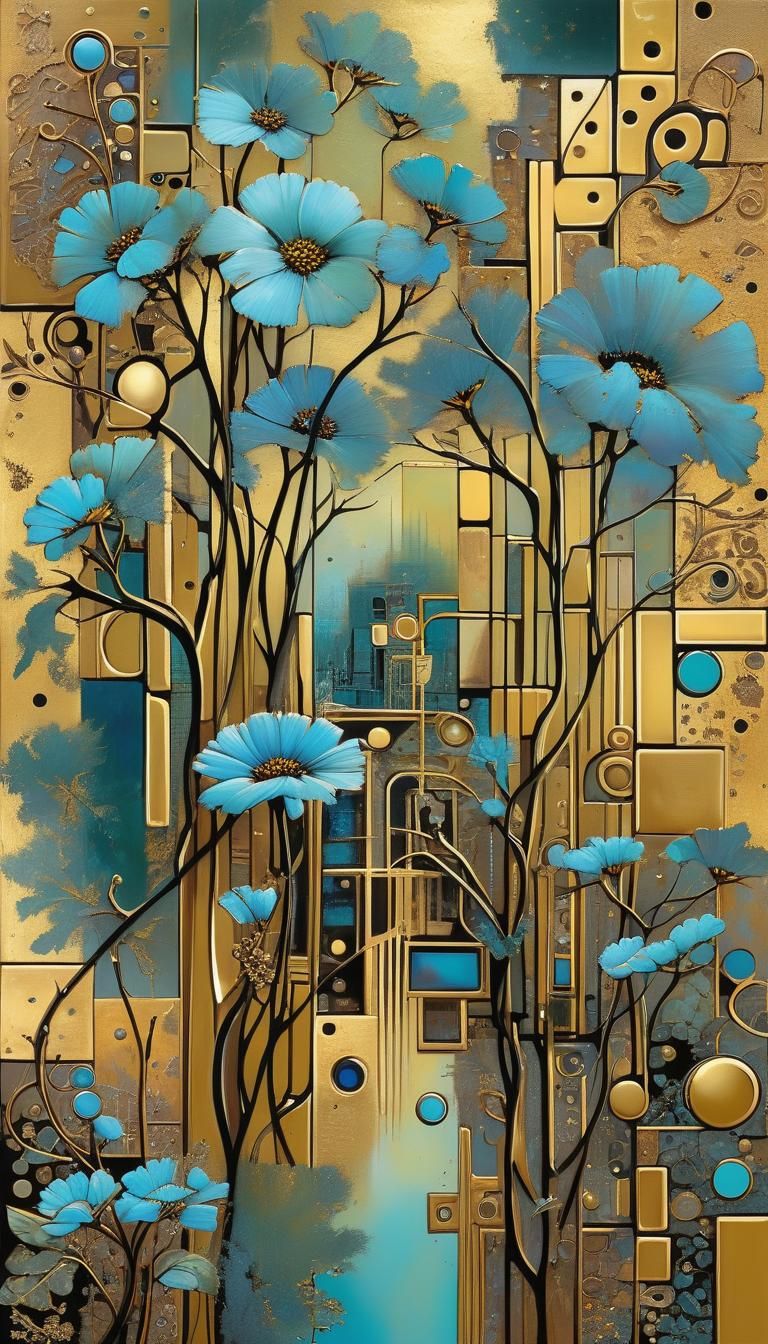 (gold circuitry:1.0) Iridescent; (Guido Borelli:1.0)   by @Chaonea