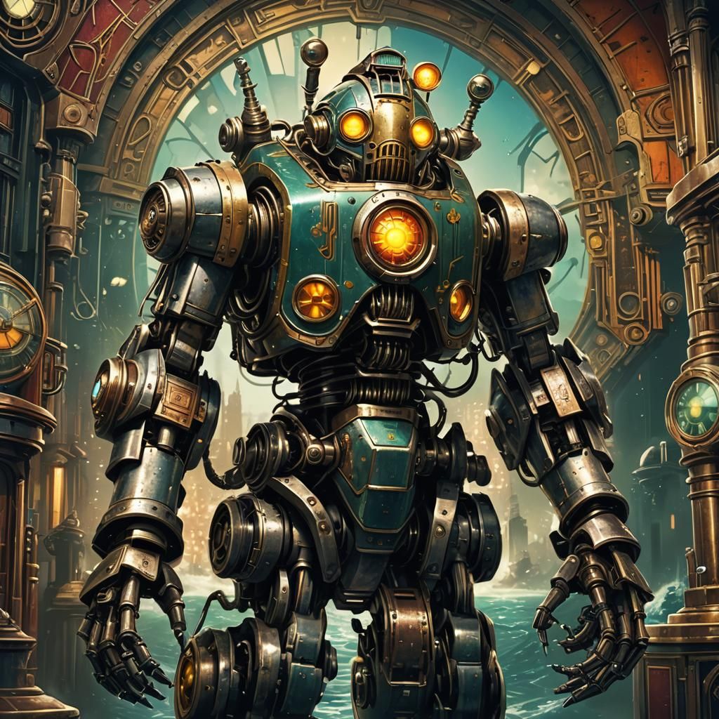 bioshock robot, art deco - AI Generated Artwork - NightCafe Creator