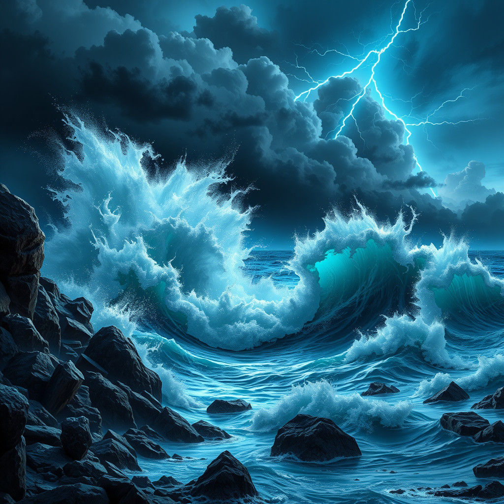 Tempestuous sea