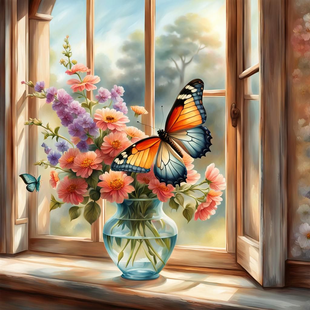 "With bright, vibrant, realistic colors and lighting, beautiful flowers